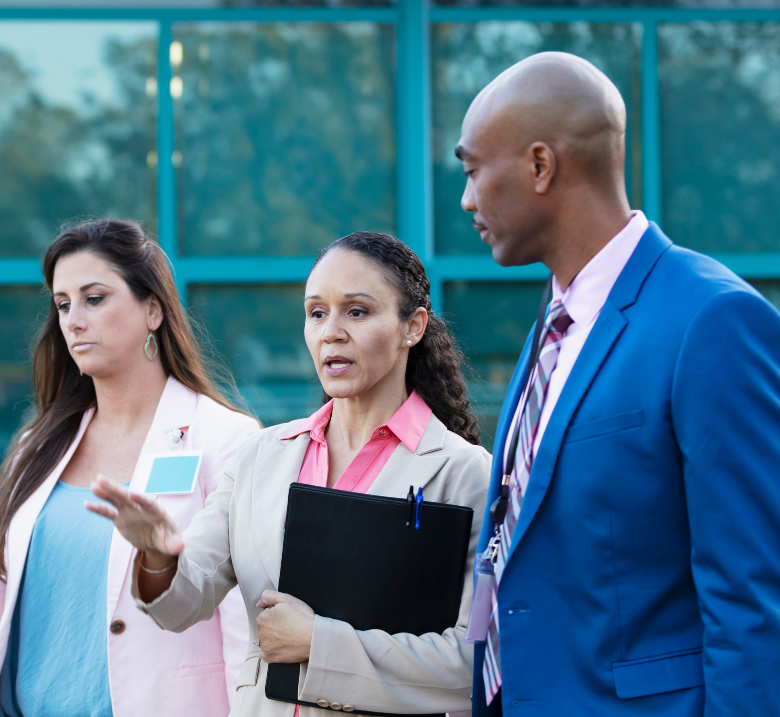 Image of school administrators talking